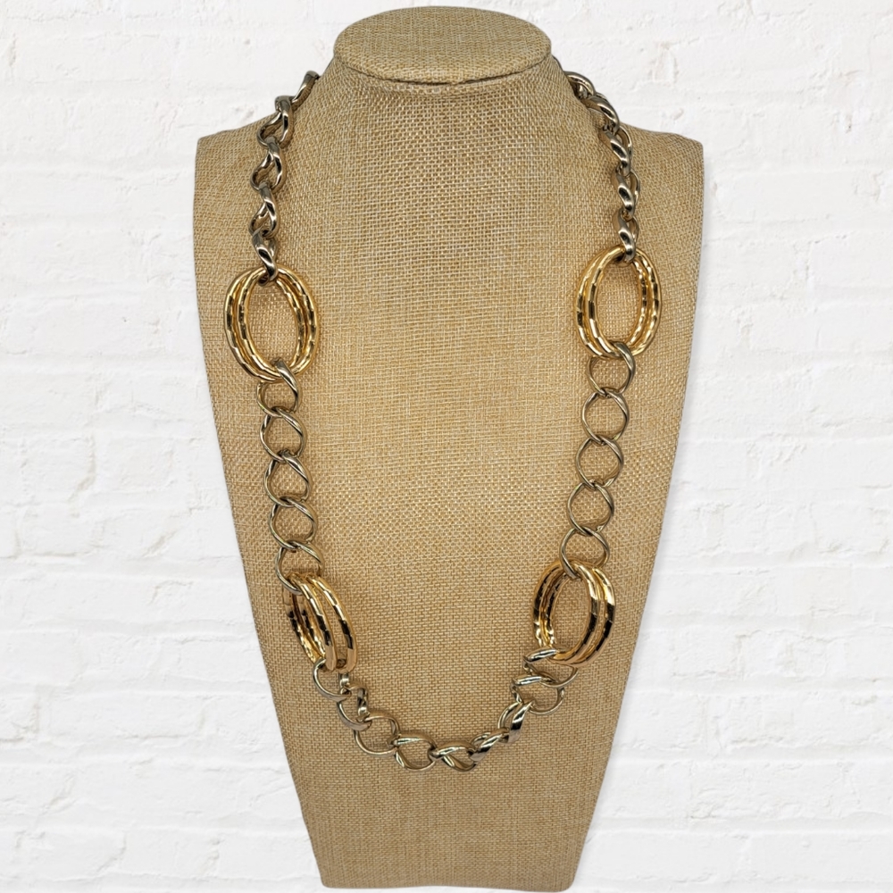Dana Buchman Bold Two-Tone Gold Statement Necklace
